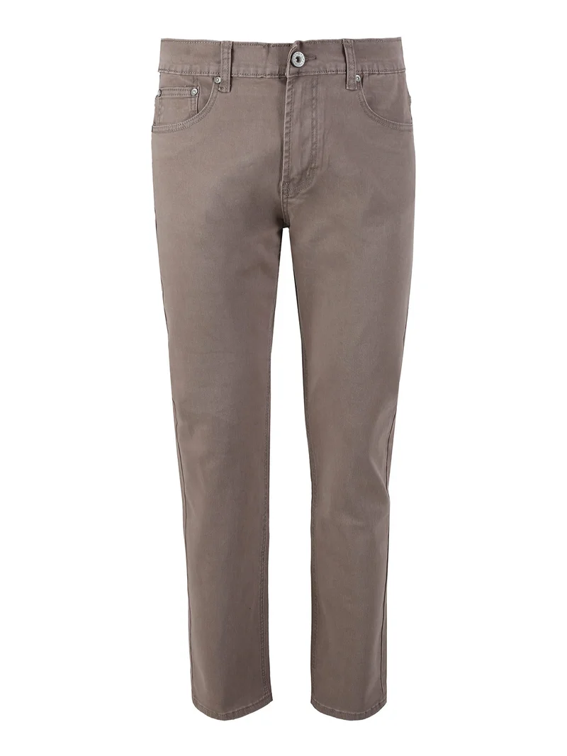 Pantaloni da uomo regular fit in cotone taglie grandi - marrone
