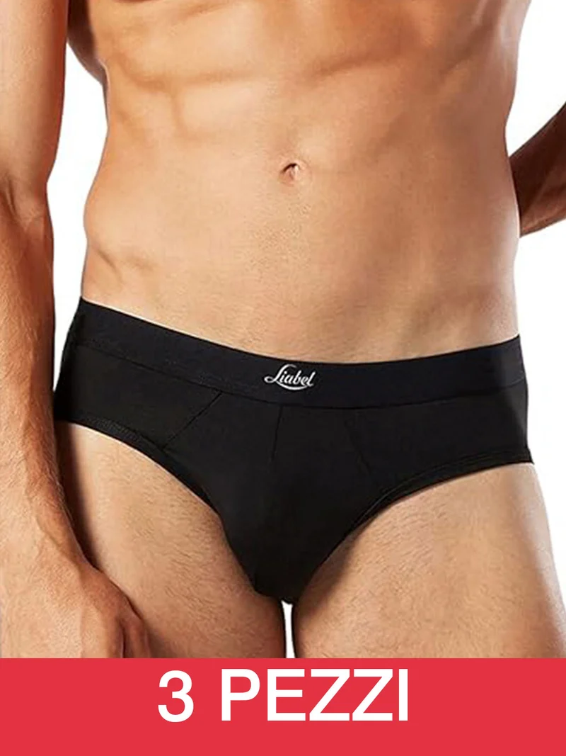 Confezione da 3 slip uomo in microfibra - nero