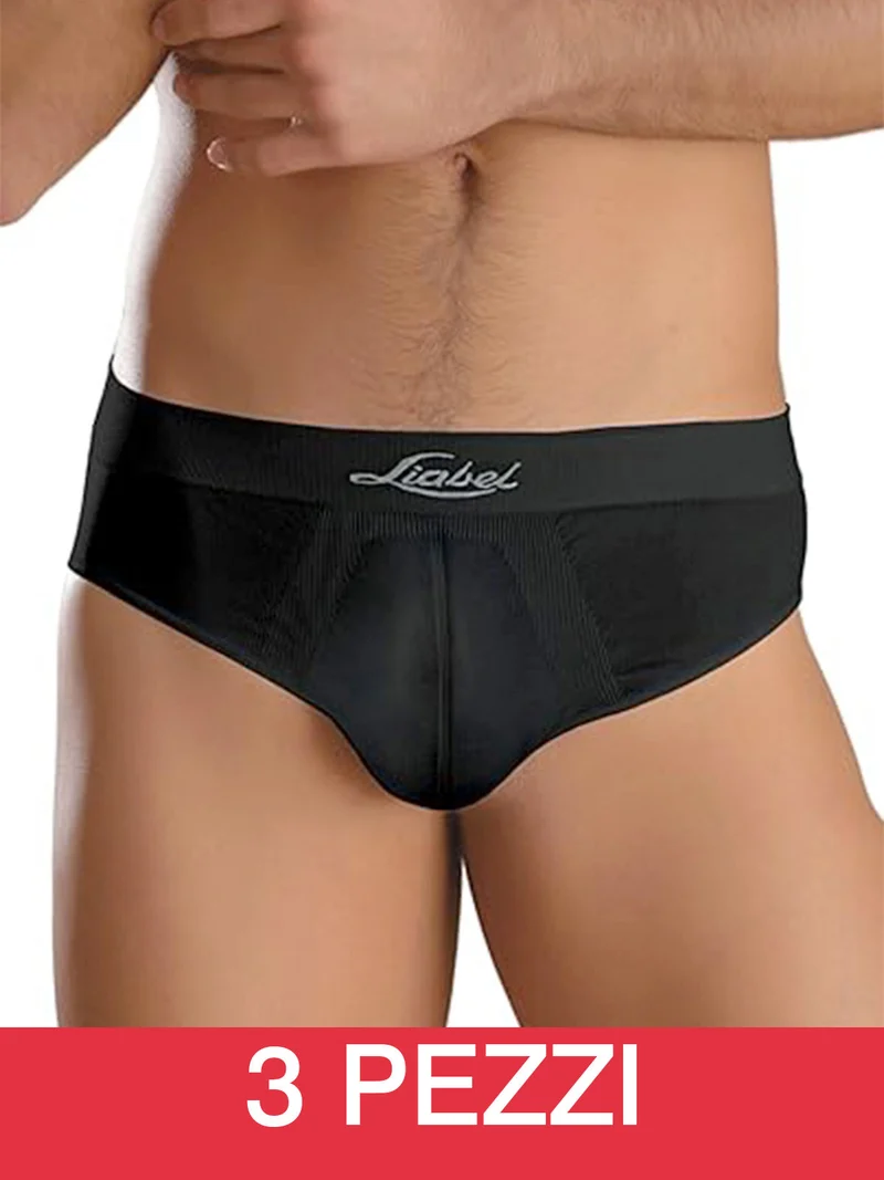 Confezione da 3 slip uomo in microfibra - nero