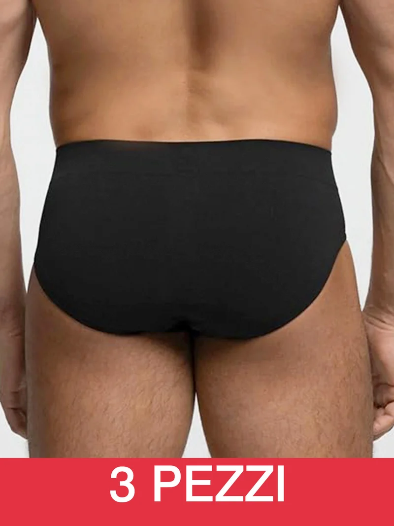 Confezione da 3 slip uomo in microfibra - nero