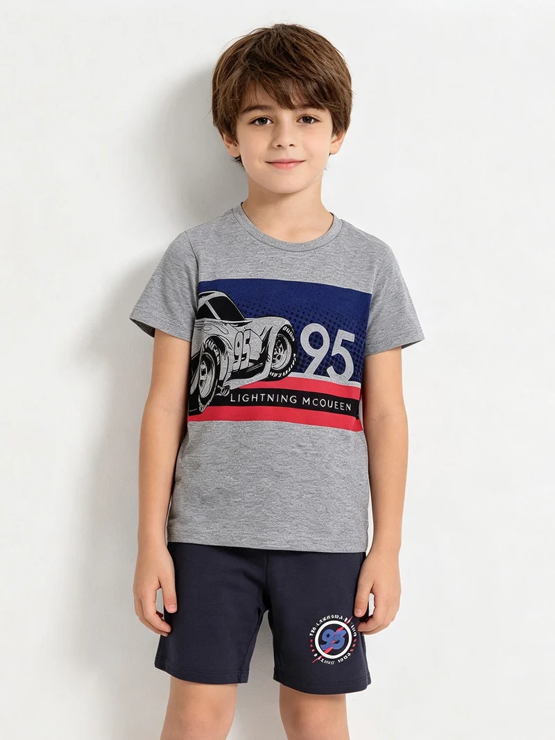 Cars completo corto da bambino in cotone - grigio