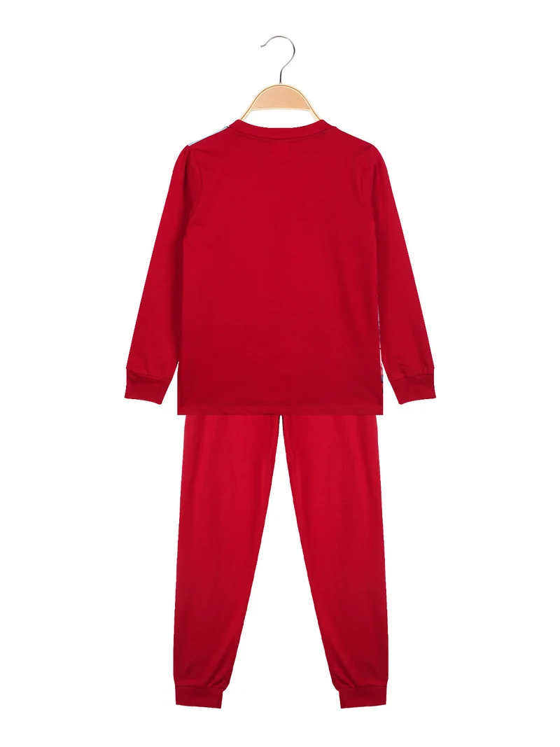 Pigiama lungo da bambino in cotone - rosso