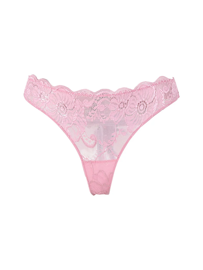 Perizoma con pizzo - rosa