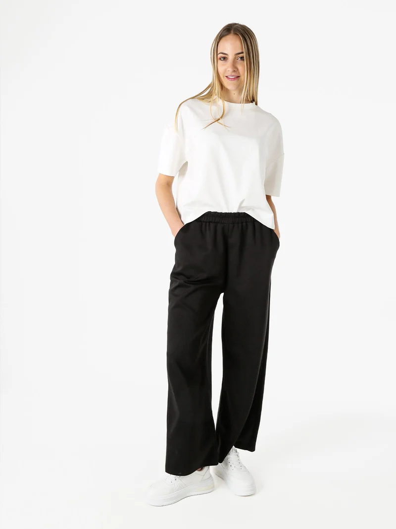 T-shirt donna oversize in felpa - bianco