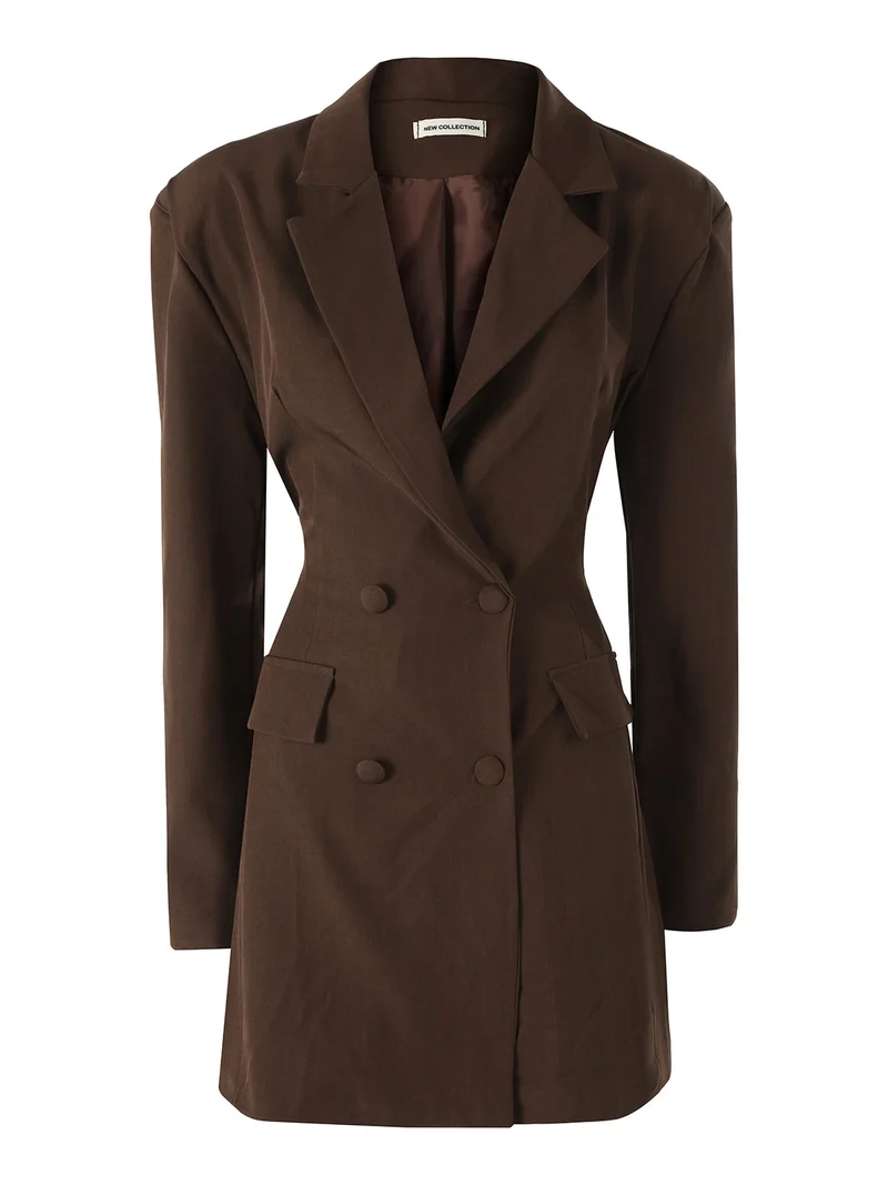 Blazer donna elegante a doppiopetto - moro