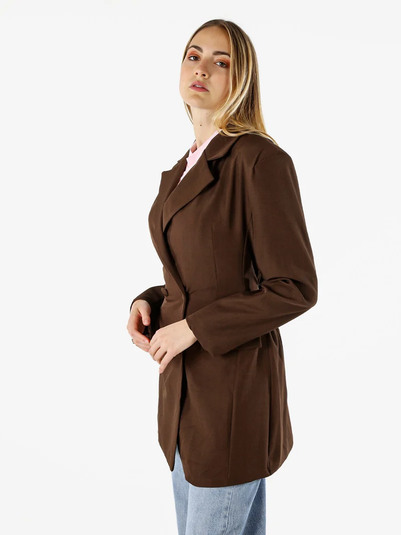 Blazer donna elegante a doppiopetto - moro