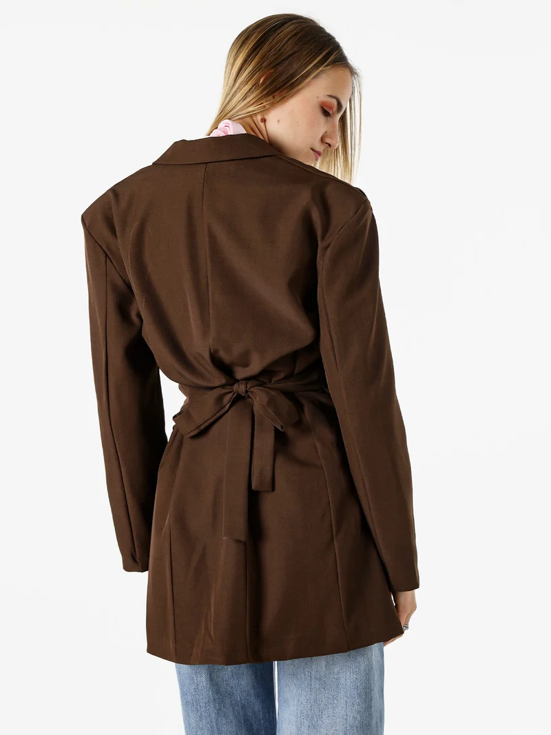Blazer donna elegante a doppiopetto - moro