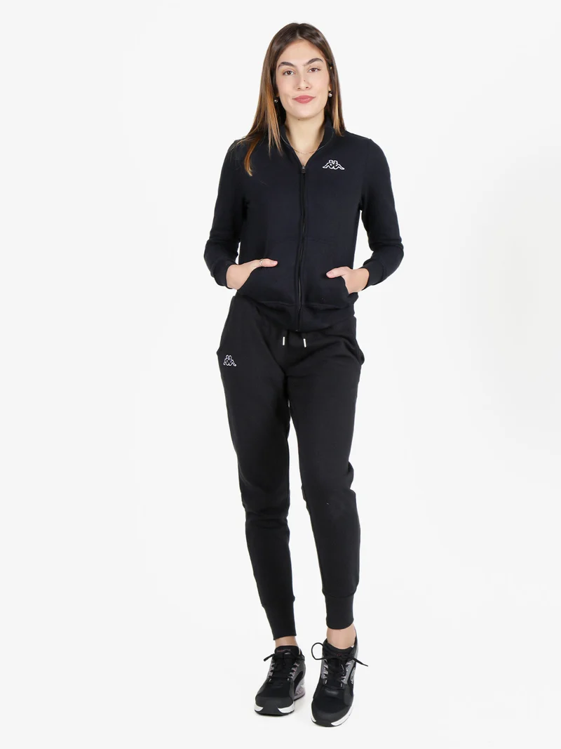 Felpa invernale da donna full zip - nero