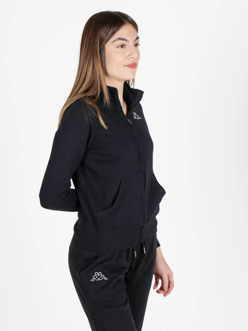 Felpa invernale da donna full zip - nero