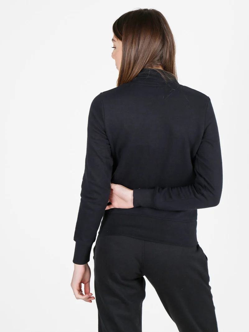 Felpa invernale da donna full zip - nero
