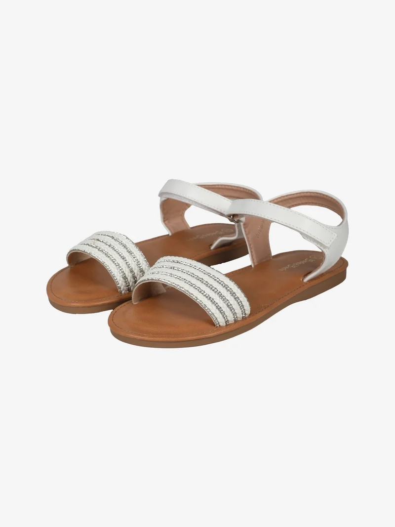 Sandali da bambina con cinturino a strappo - bianco