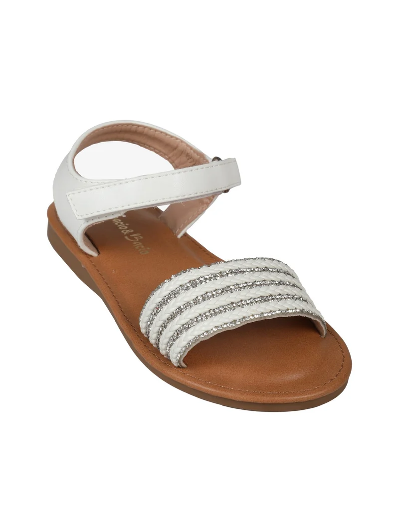 Sandali da bambina con cinturino a strappo - bianco