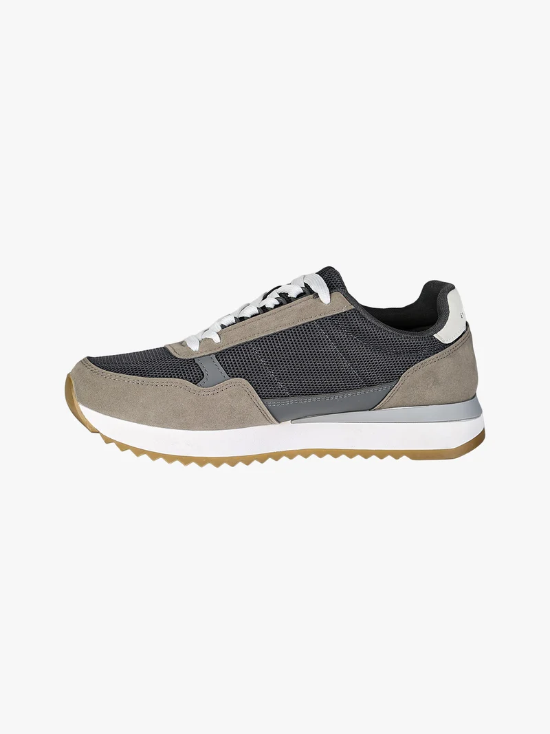 Sneakers casual da uomo con platform - grigio