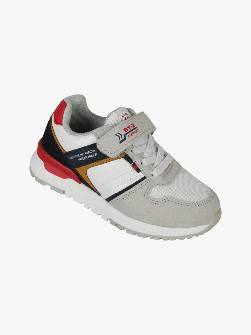 Sneakers da bambino con cinturino a strappo - grigio