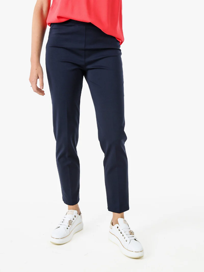 Pantaloni donna a sigaretta - blu scuro
