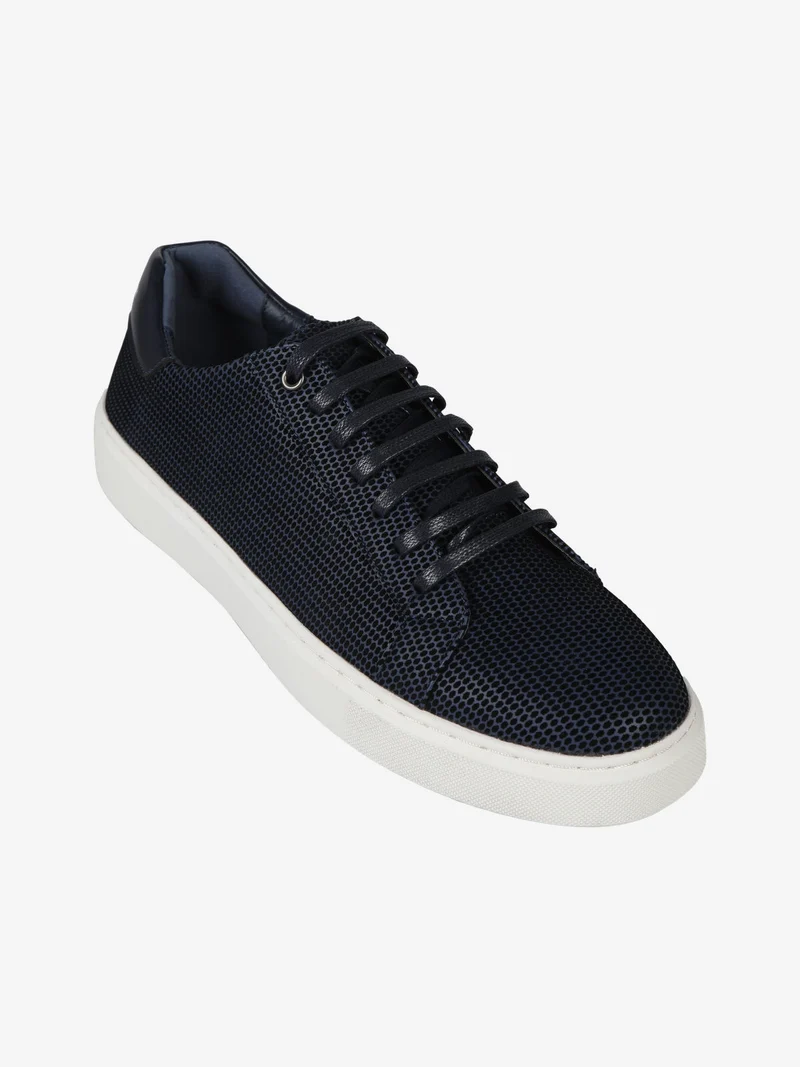 Sneakers basse da uomo stringate - blu scuro