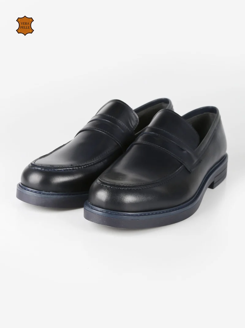 Mocassini uomo in pelle - nero