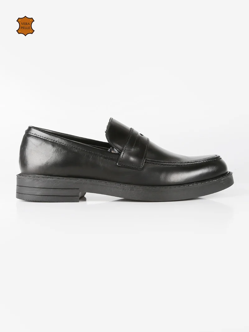 Mocassini uomo in pelle - nero