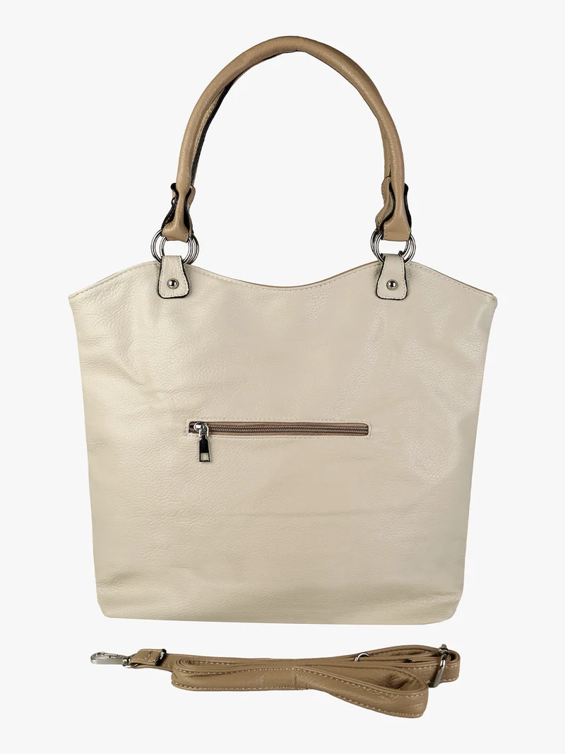 Borsa a spalla da donna in ecopelle - beige