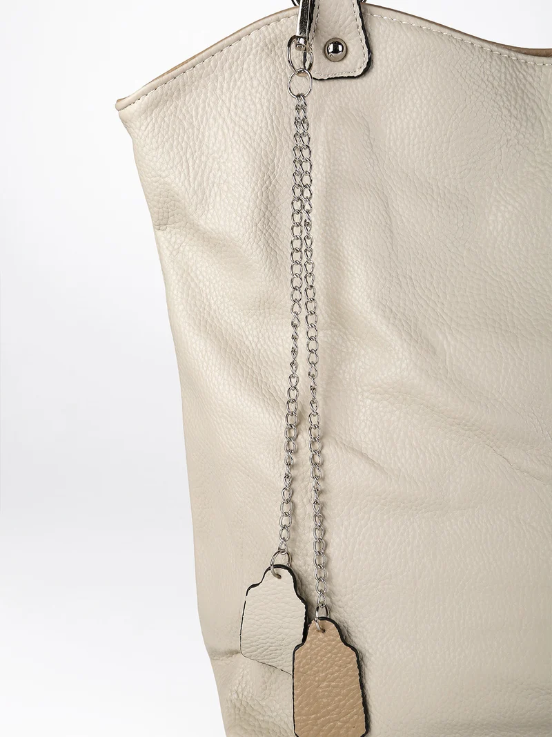 Borsa a spalla da donna in ecopelle - beige