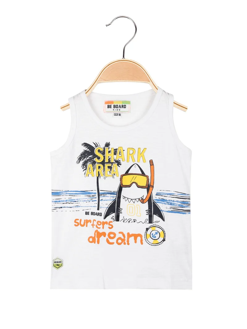 Canotta da neonato con stampe - bianco