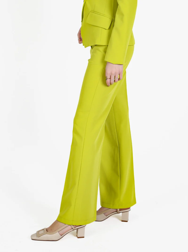 Pantaloni eleganti da donna con finale a zampa - mela
