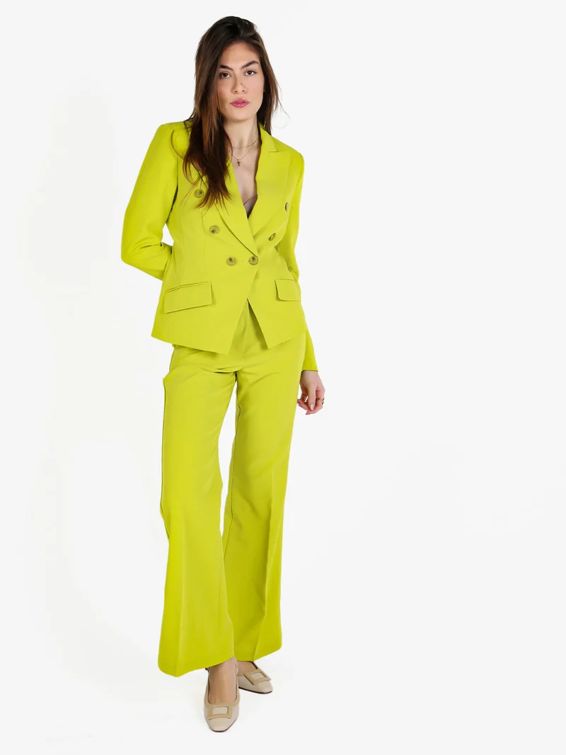 Pantaloni eleganti da donna con finale a zampa - mela
