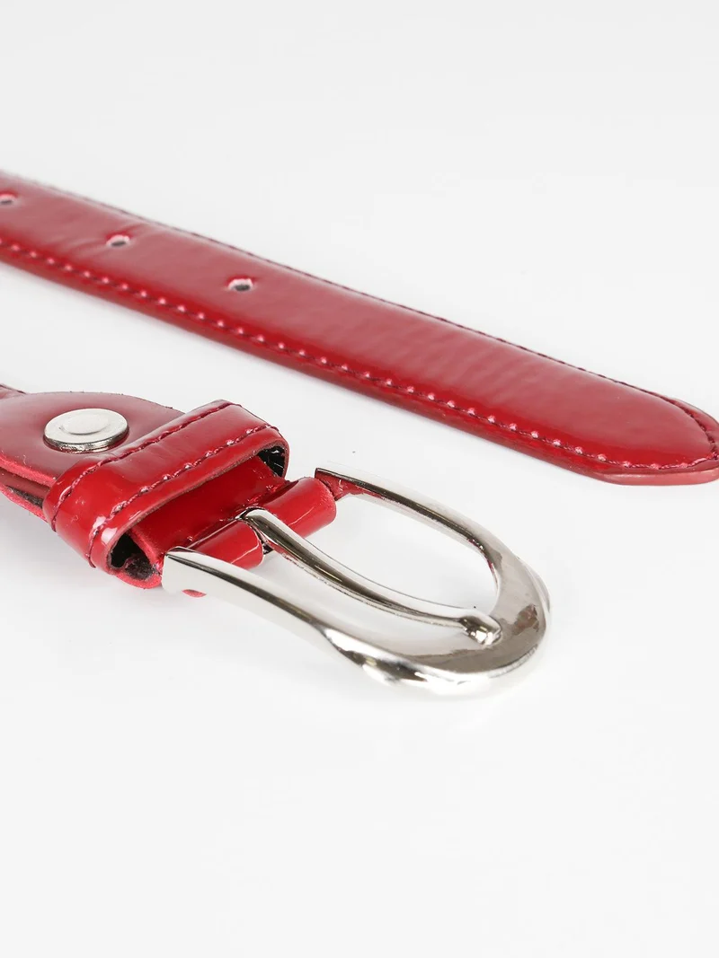 Cintura sottile in vernice - rosso