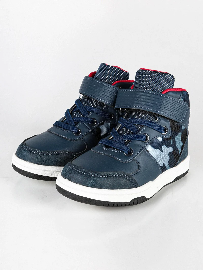 Sneakers alte con stampa mimetica - navy