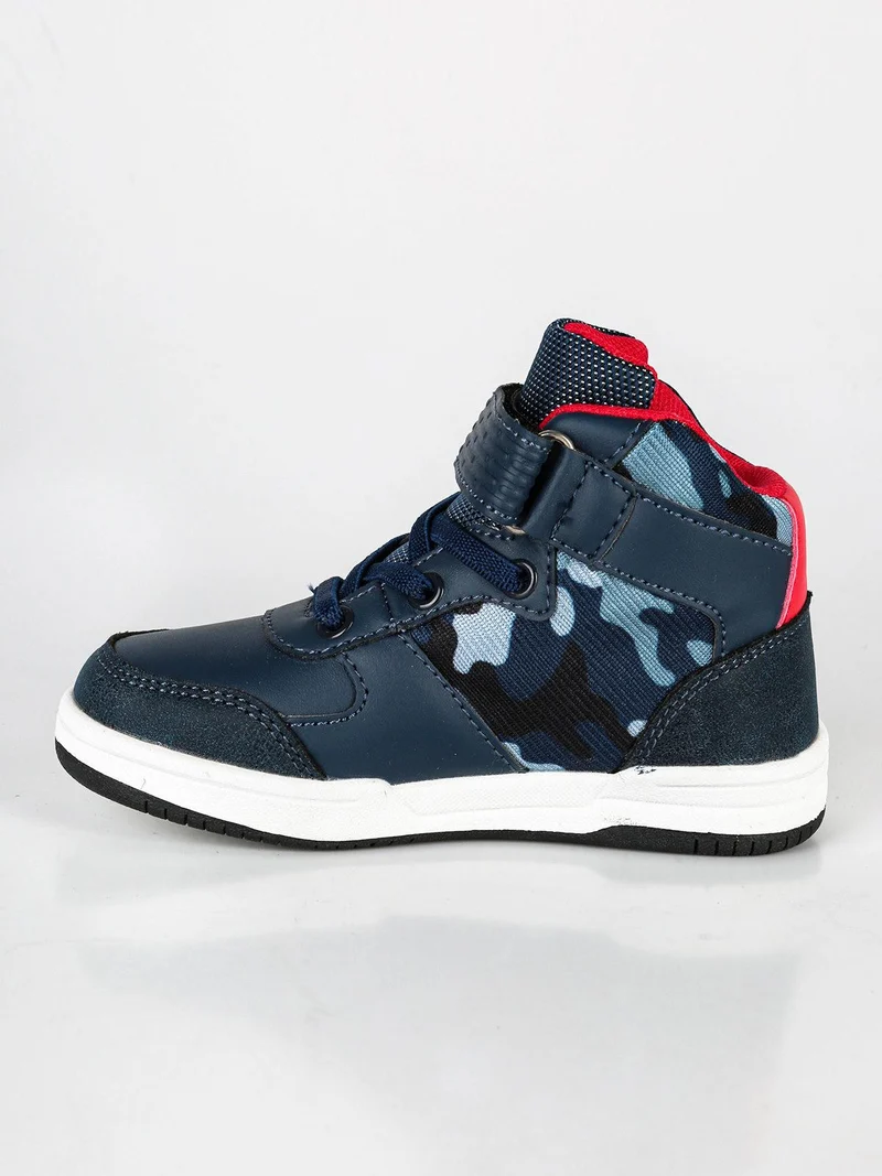 Sneakers alte con stampa mimetica - navy