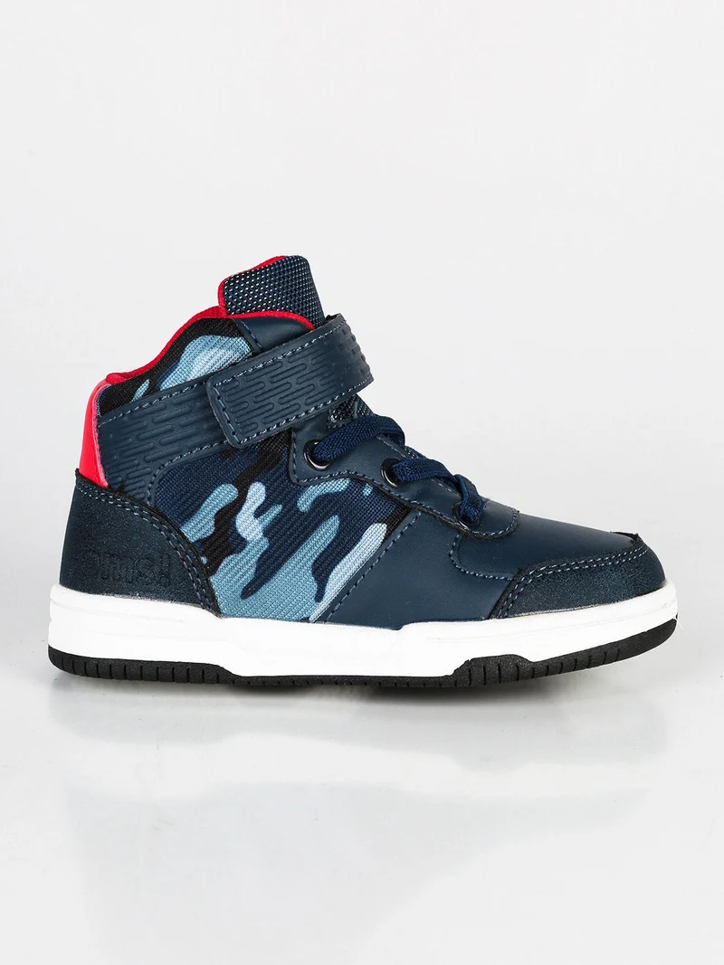 Sneakers alte con stampa mimetica - navy