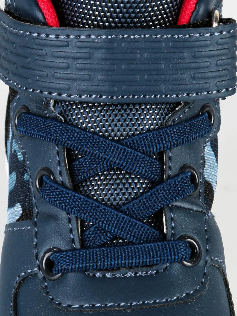 Sneakers alte con stampa mimetica - navy