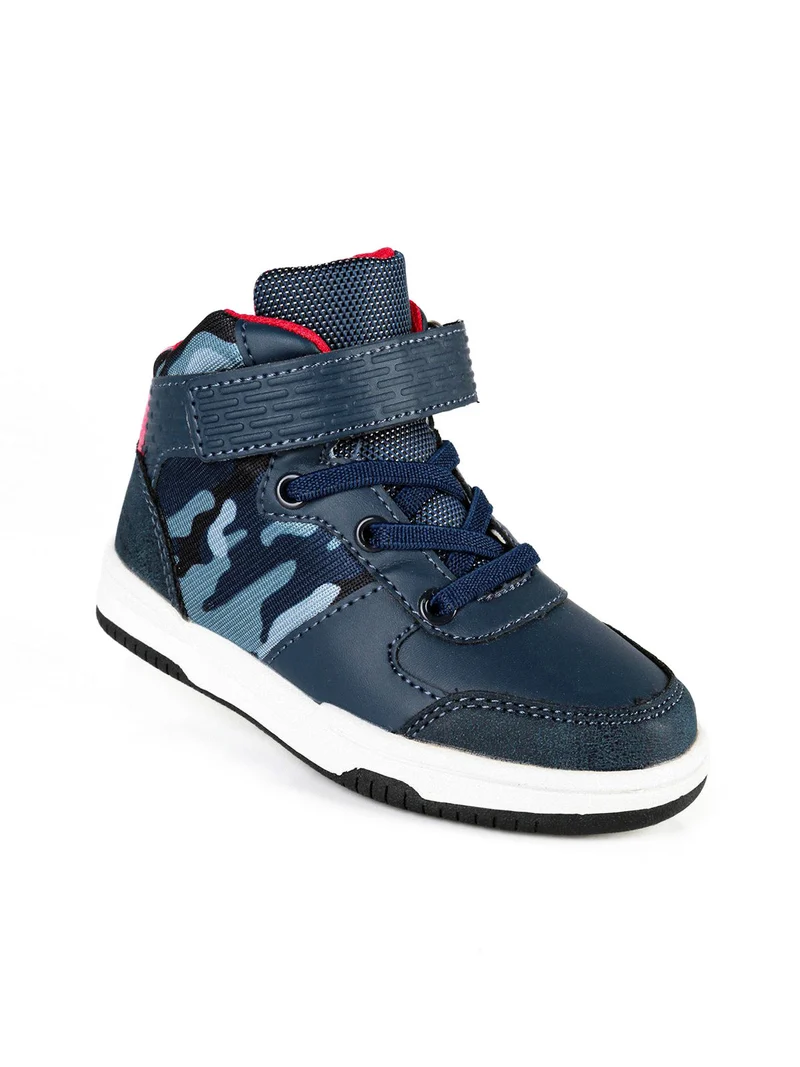 Sneakers alte con stampa mimetica - navy