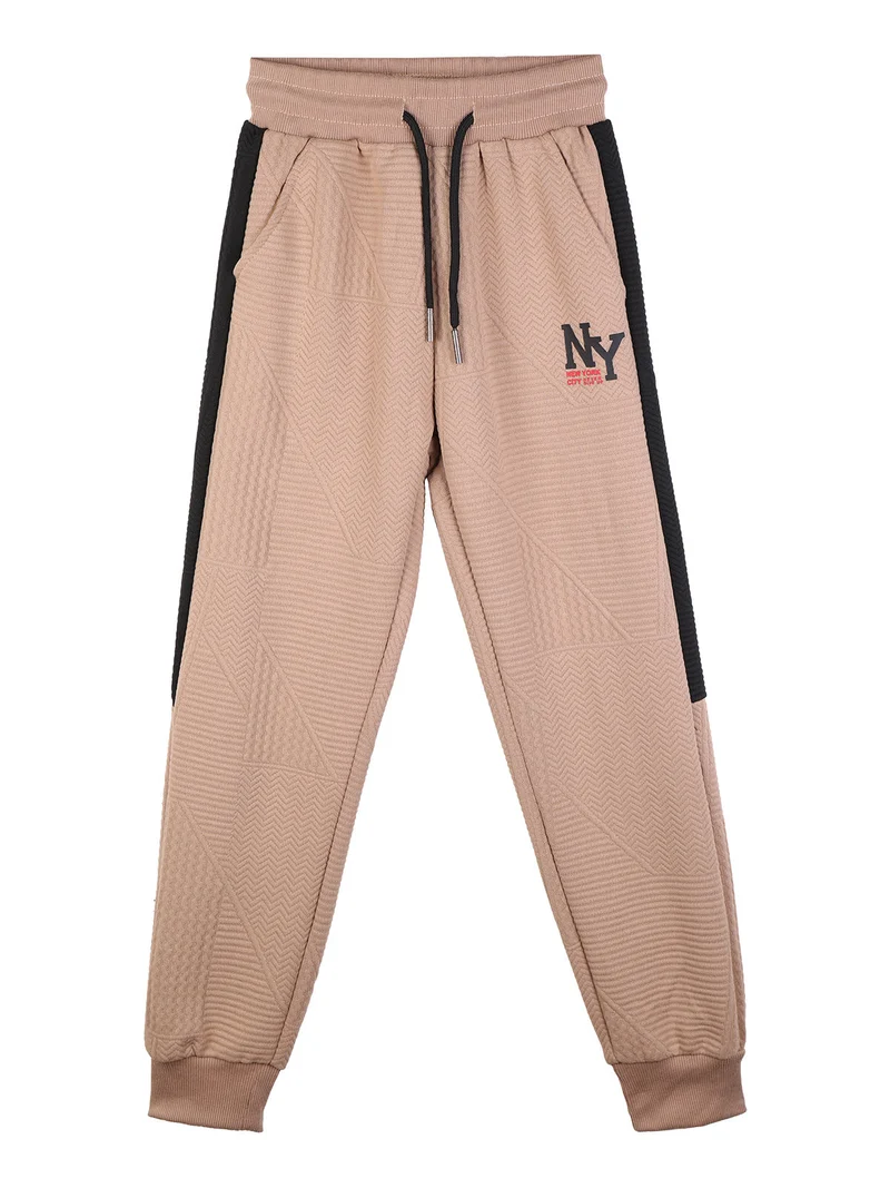 Pantaloni sportivi bicolor da bambino - khaki