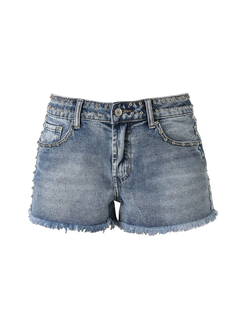 Short donna in jeans con borchie - jeans