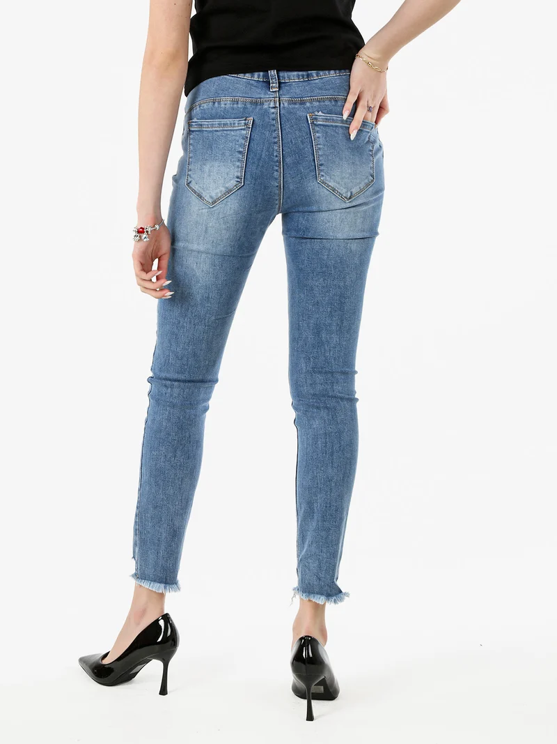 Jeans donna skinny con strappi - jeans