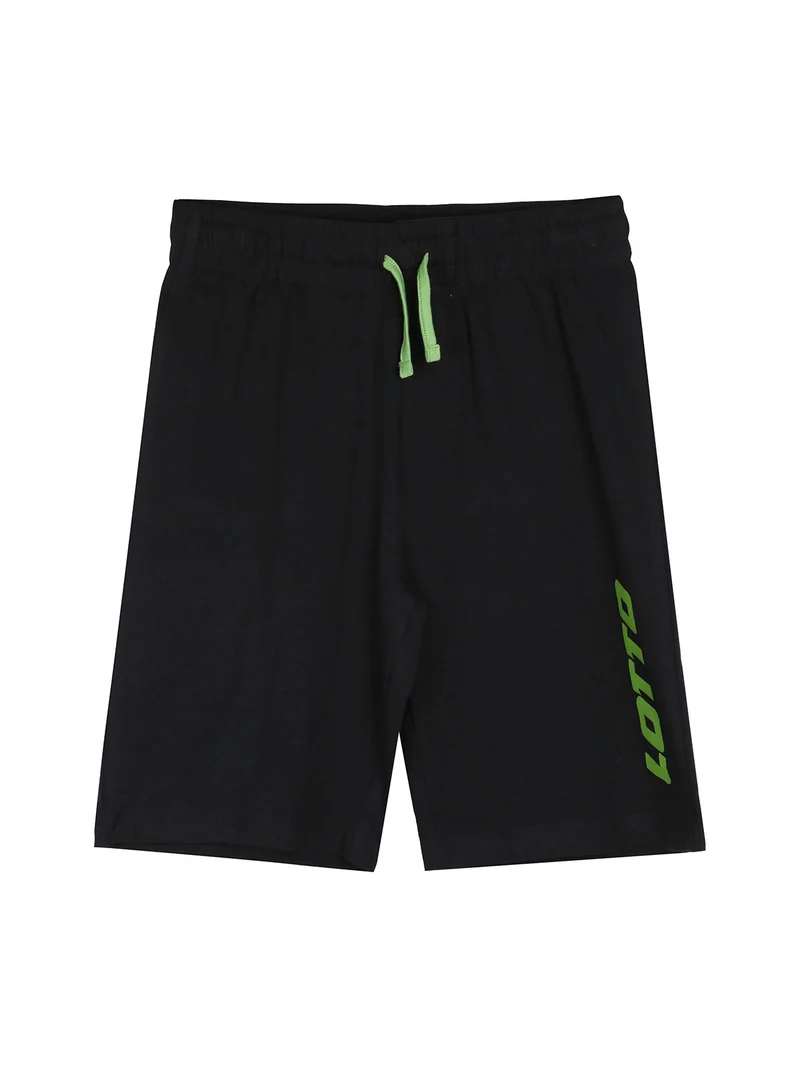 Completo corto da bambino in cotone con t-shirt logo e bermuda - verde