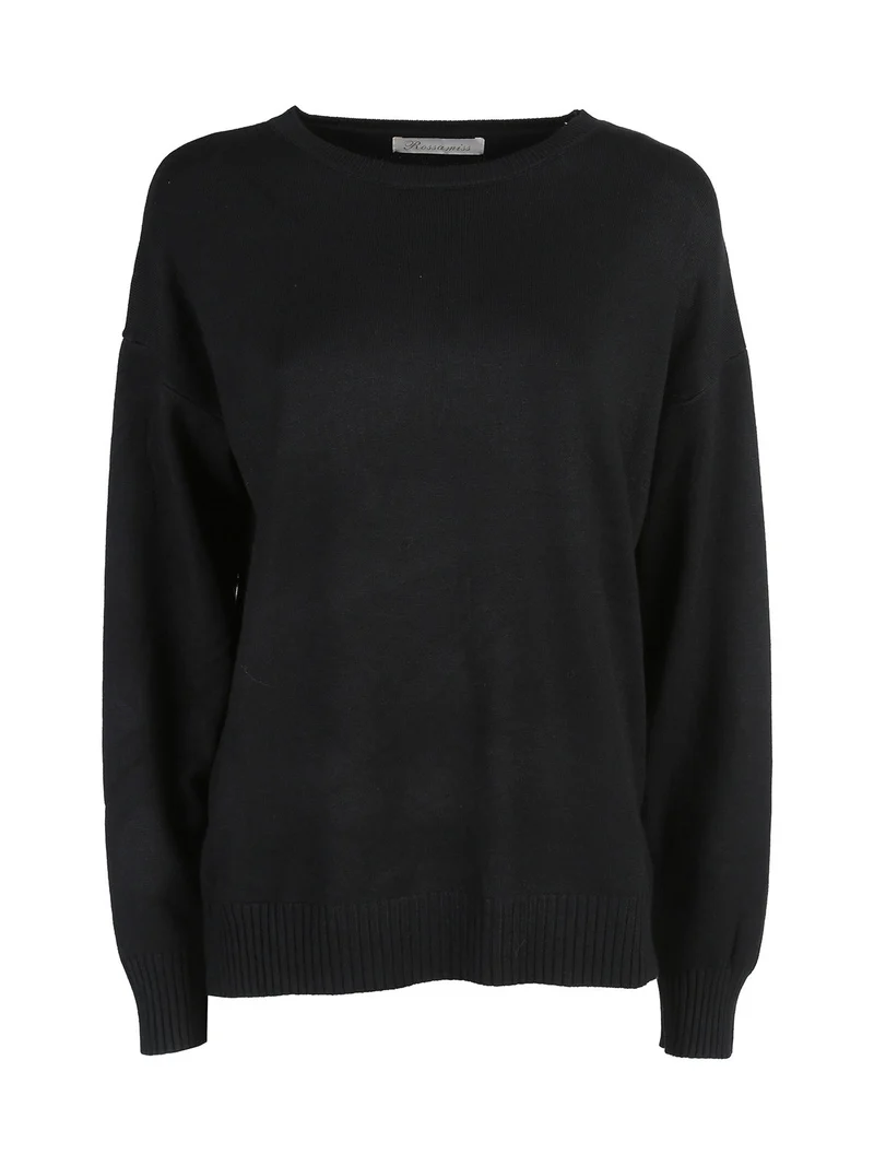 Pullover donna oversize in maglia - nero