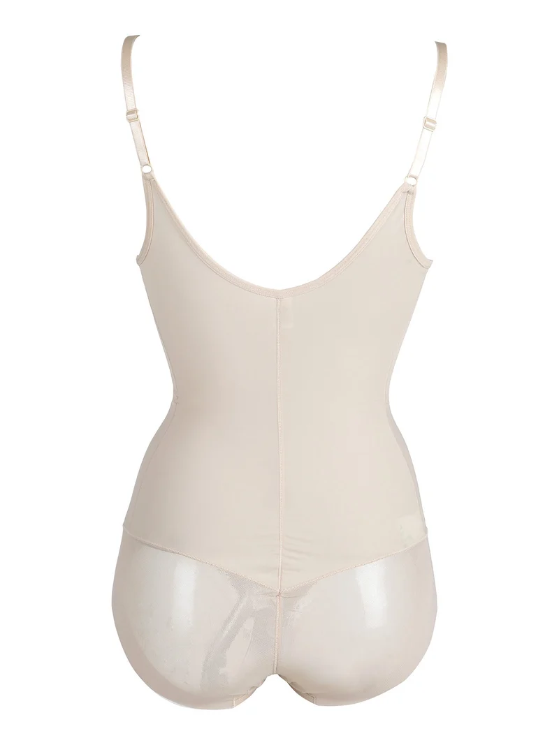 Body donna modellante a busto aperto - khaki