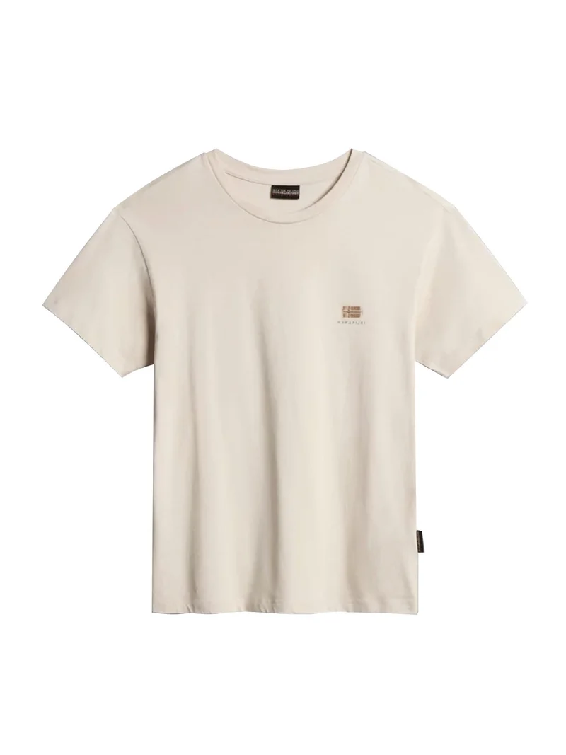 S NINA T-shirt donna manica corta con logo - beige