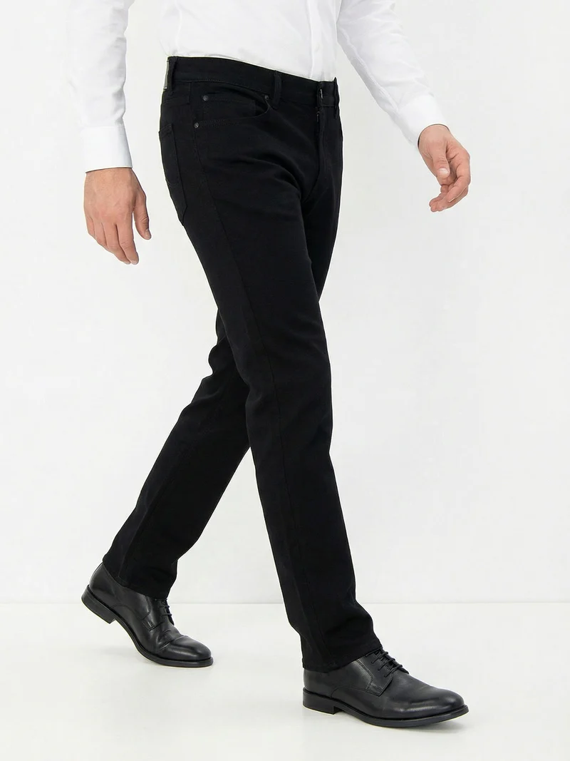 Pantaloni casual da uomo in cotone taglie grandi - nero