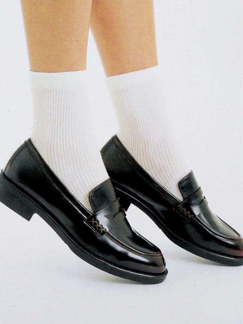 Calzini moda da donna a costine - bianco