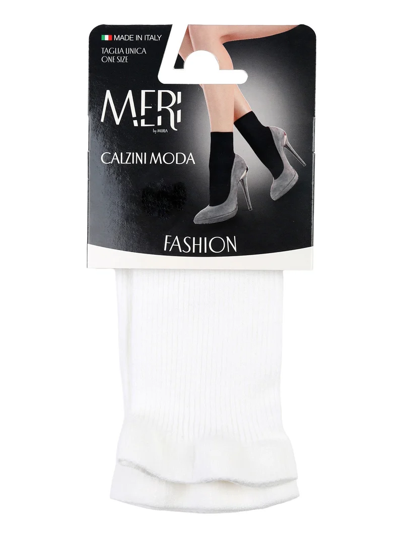 Calzini moda da donna a costine - bianco