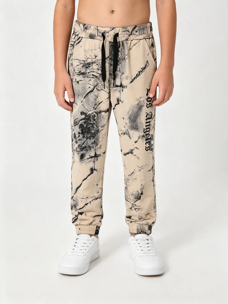 Pantaloni sportivi da bambino con coulisse e polsini - khaki