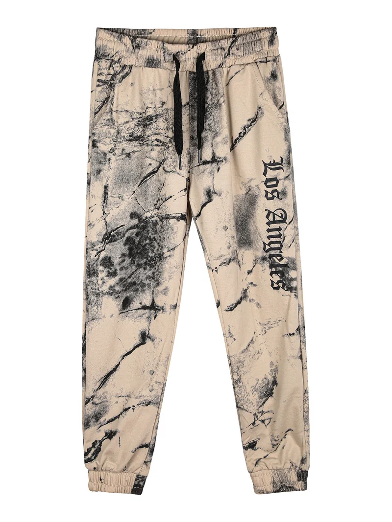 Pantaloni sportivi da bambino con coulisse e polsini - khaki