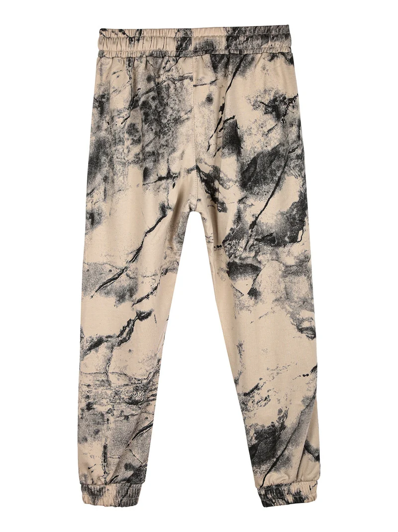 Pantaloni sportivi da bambino con coulisse e polsini - khaki