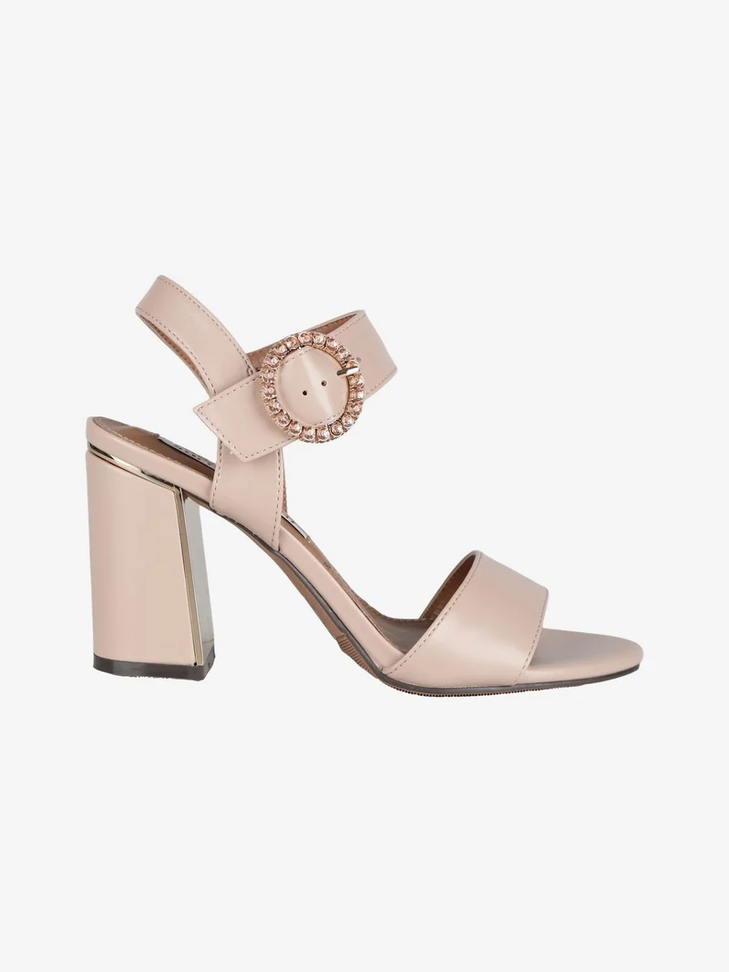 Sandali con strass donna con tacco - nudo
