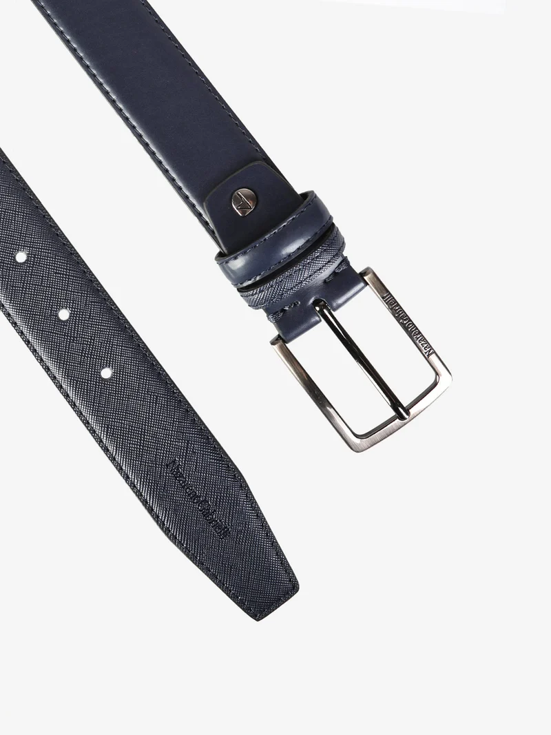 Cintura in pelle da uomo - blu scuro