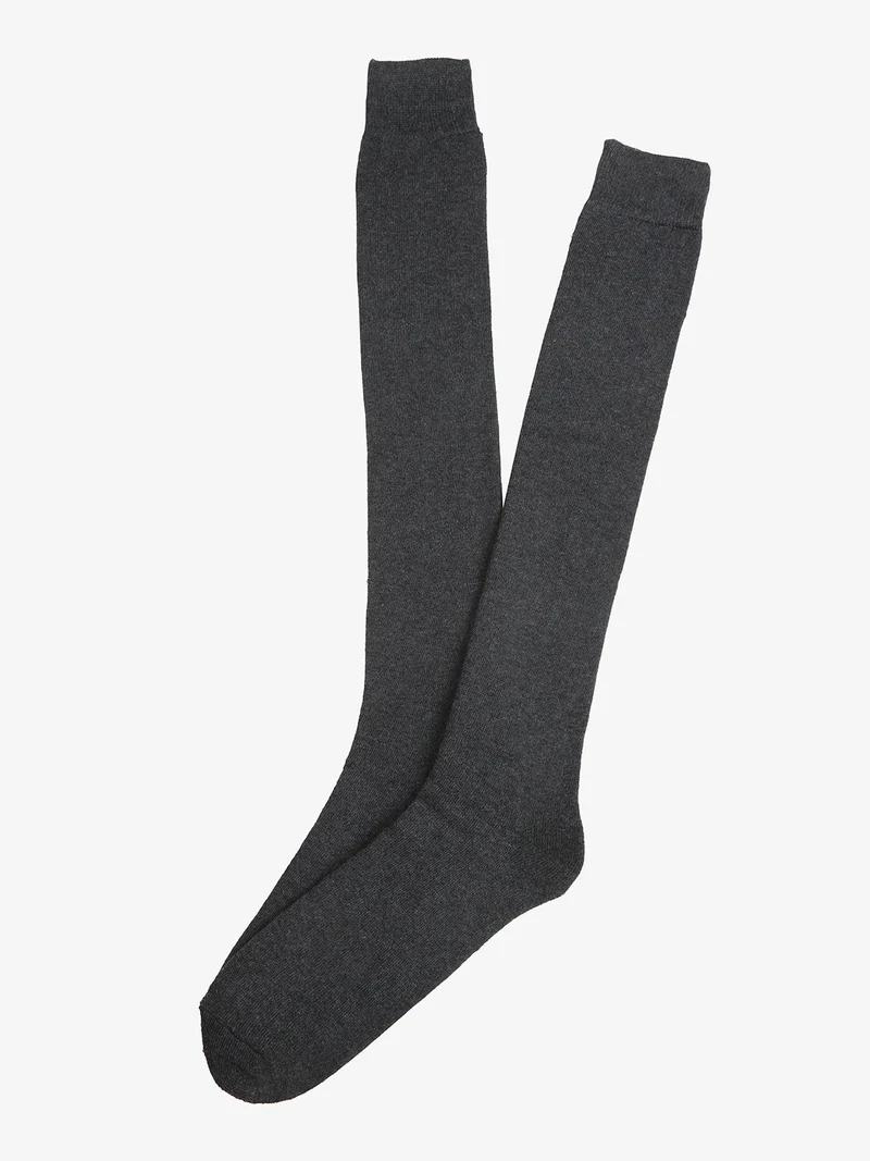 Calze lunghe uomo in pile tinta unita - grigio scuro
