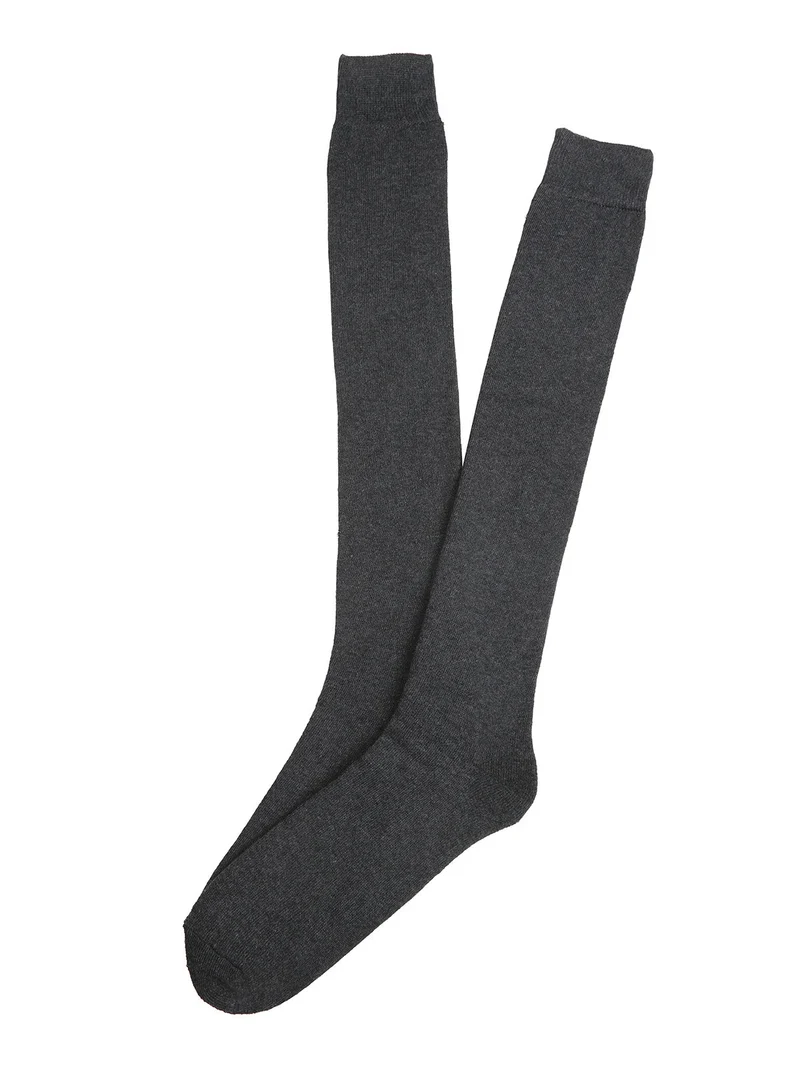 Calze lunghe uomo in pile tinta unita - grigio scuro